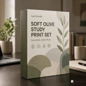 Soft Olive Study Print Set