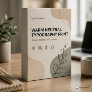 Warm Neutral Typography Print