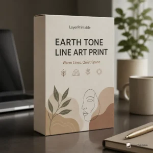 Earth Tone Line Art Print