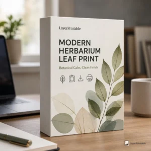 Modern Herbarium Leaf Print